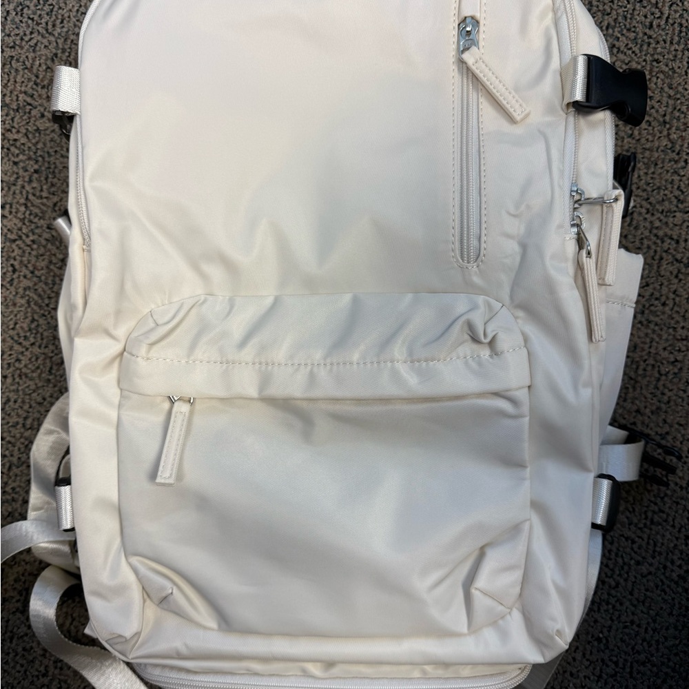 Kokiya Off White Laptop Bag with Padded Straps,Shoe Compartment and many pockets